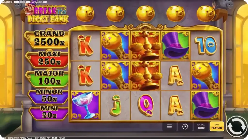 Break the Piggy Bank med låsta myntsymboler och svensk flagga
